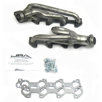 Picture of JBA 02-03 Dodge RAM 4.7L PowerTech 1-1/2in Primary Raw 409SS Cat4Ward Header