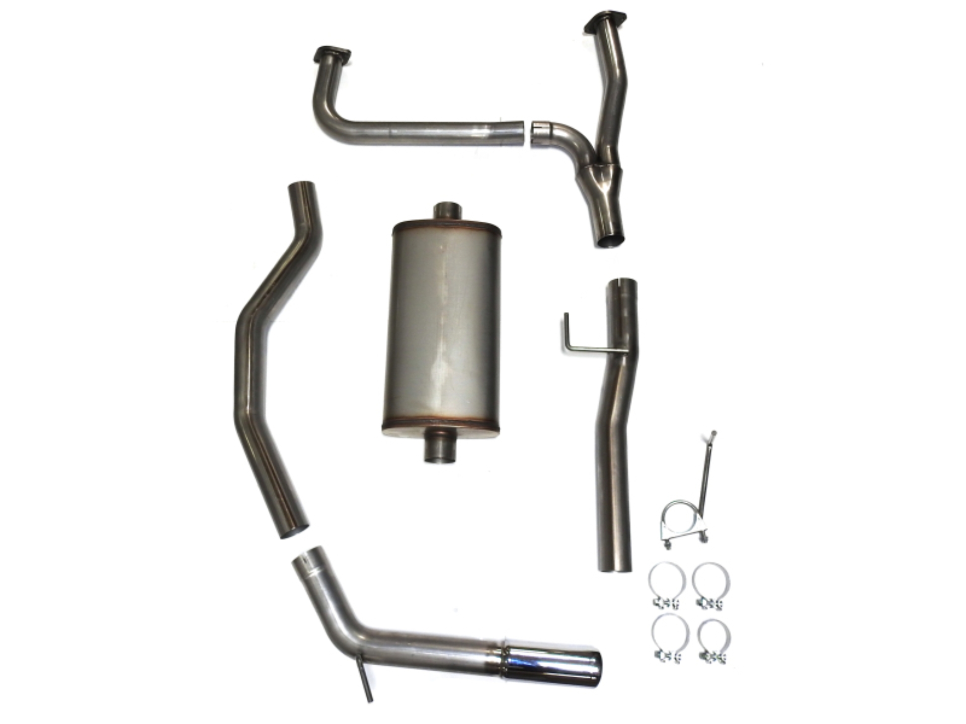 Picture of JBA 16-20 Nissan Titan XD (Excl Long Bed) 5.6L 409SS Single Rear Exit Cat-Back Exhaust