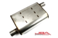 Picture of JBA Universal Chambered Style 304SS Muffler 13x9.75x4 2in Inlet Diameter Offset/Offset