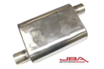 Picture of JBA Universal Chambered Style 304SS Muffler 13x9.75x4 2.5in Inlet Diameter Offset/Offset