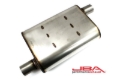 Picture of JBA Universal Chambered Style 304SS Muffler 13x9.75x4 2in Inlet Diameter Offset/Offset