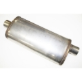 Picture of JBA Universal Straight-Through Style 304SS Muffler 18x8x5 2.5in Inlet Diameter Offset/Center