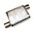 Picture of JBA Universal Chambered Style 304SS Muffler 11x9.75x4 3in Inlet Diameter Offset/Offset
