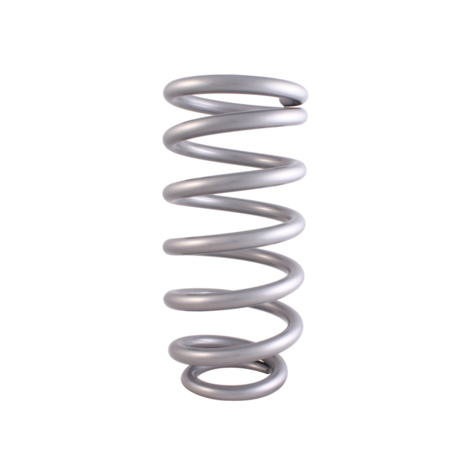 Picture of QA1 4-1/8in ID Tapered High Travel Spring - 10in Length x 650lbs/in - Silver Powder Coated