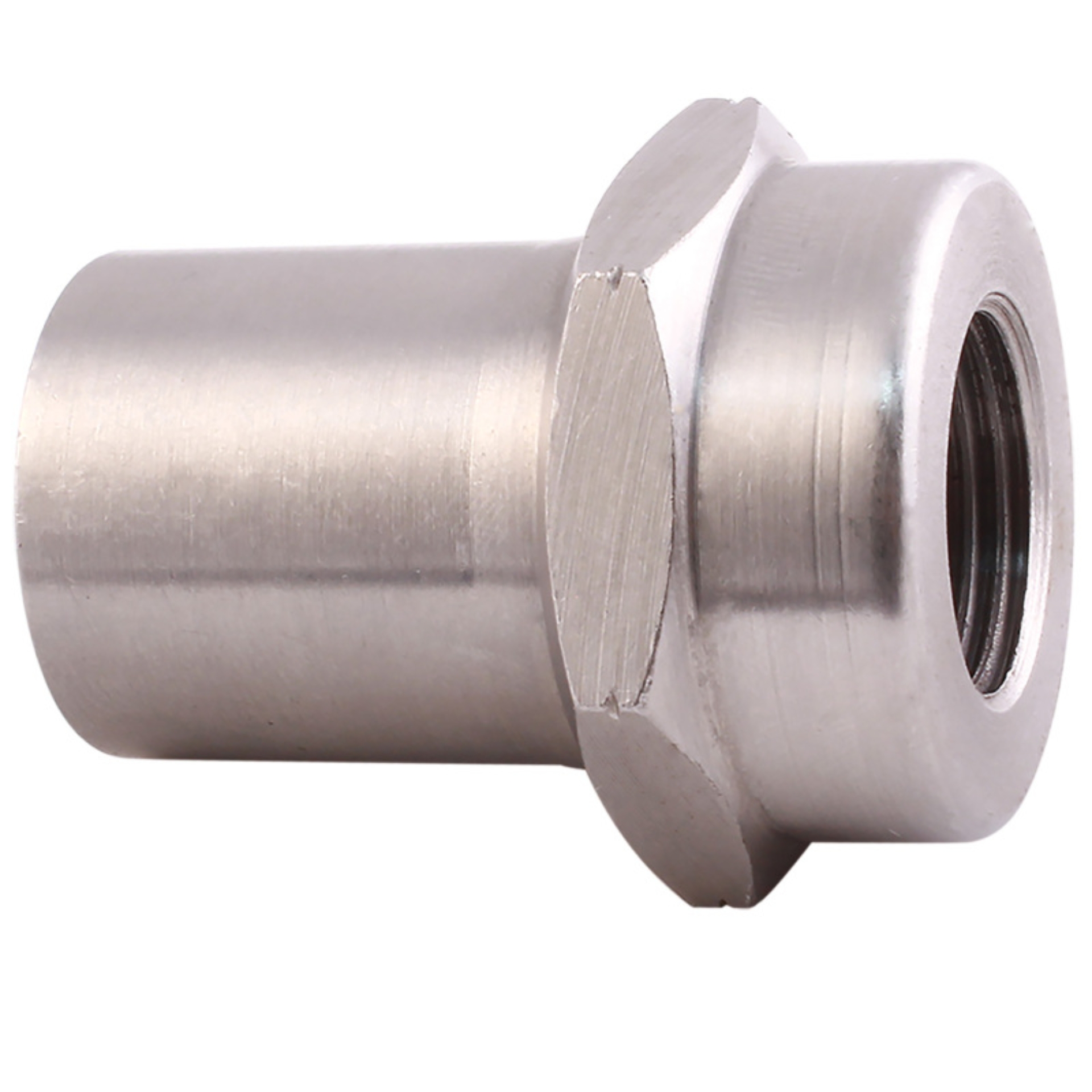 Picture of QA1 Tube Adapter - 3/4in OD - Hex - Left Hand - 3/8-24 Thread .058 Wall - Alloy