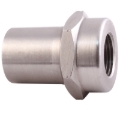 Picture of QA1 Tube Adapter - 3/4in OD - Hex - Left Hand - 3/8-24 Thread .058 Wall - Alloy