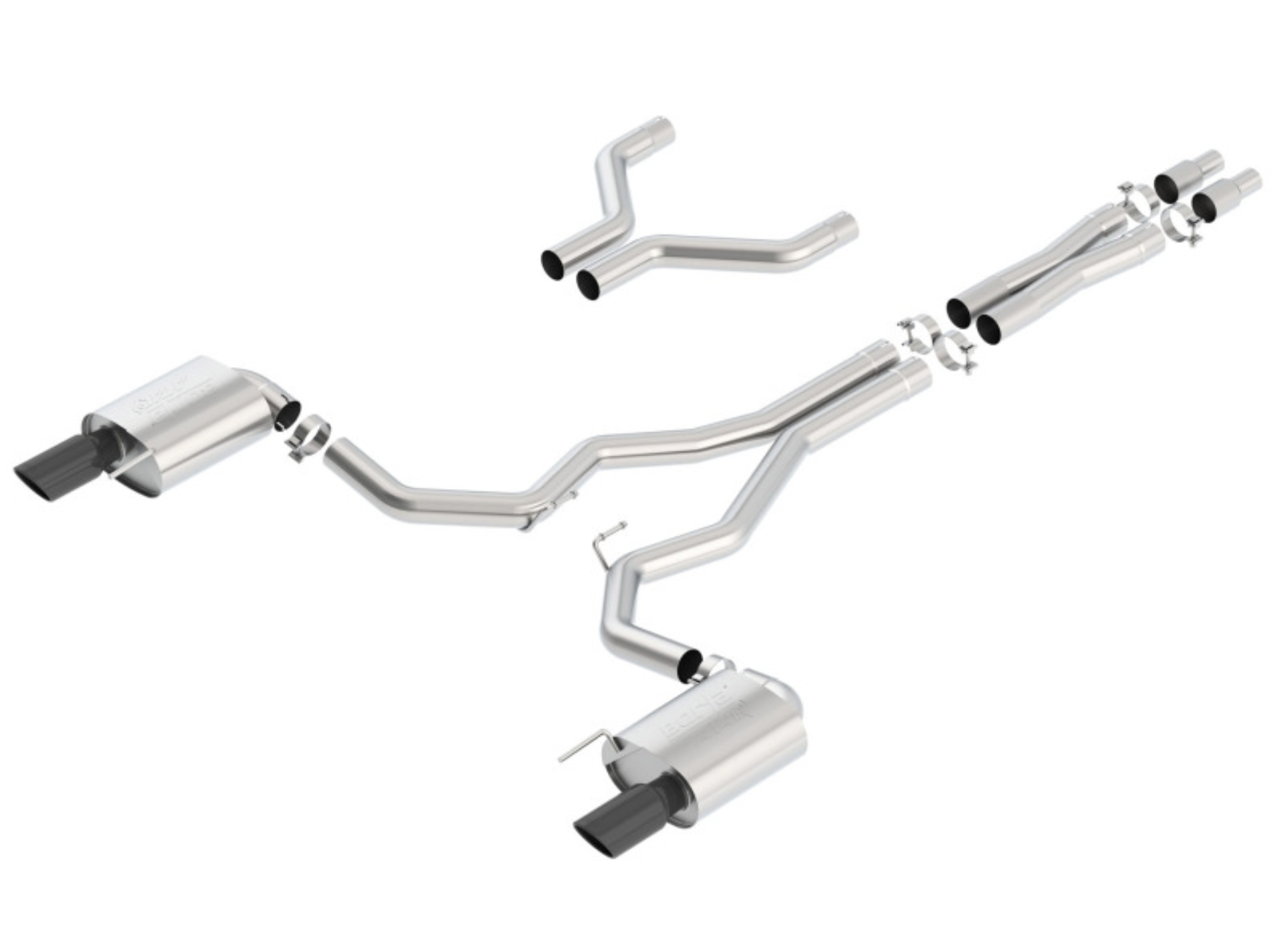 Picture of Borla Atak Cat-Back 15-17 Ford Mustang GT 5.0L V8 MT/AT 3in pipe 4in Black Chrome Tips