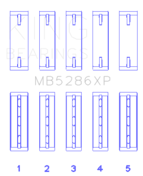 Picture of King Engine Bearings Toyota 1UZ-FE/2UZ-FE/3UZ-FE (Size .50) Performance Main Bearing Set