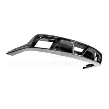 Picture of Anderson Composites 15-16 Ford Mustang R-Style Carbon Fiber Rear Valance (for Quad Tip Exhaust)