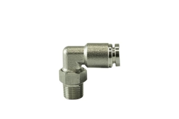 Picture of Turbosmart 1/8 NPT to 90 Degree 1/4 Pushloc Stainless Steel