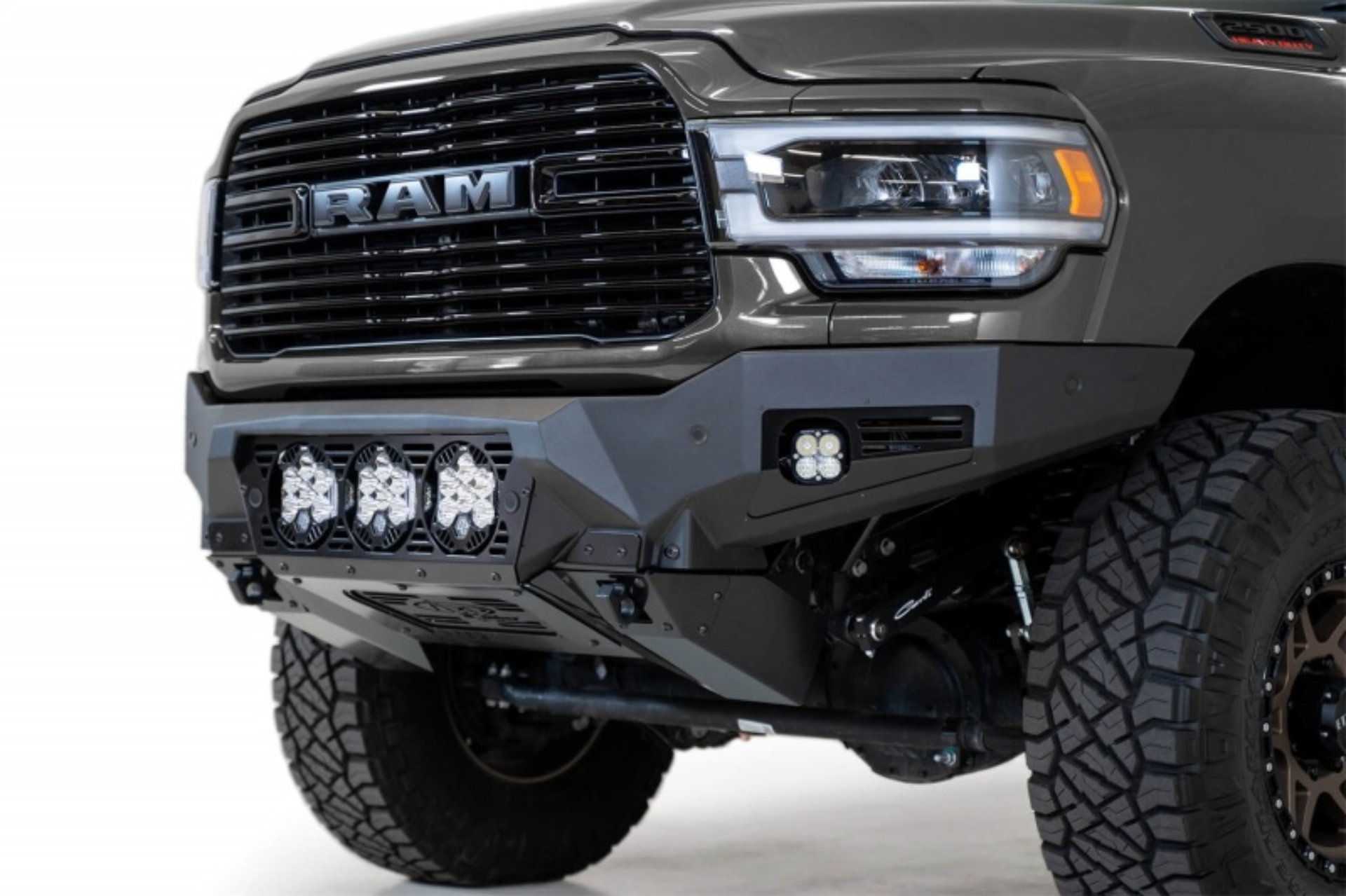 Picture of Addictive Desert Designs 19-21 Ram 2500/3500 Bomber HD Front Bumper (Baja Designs LP6 Mounts)