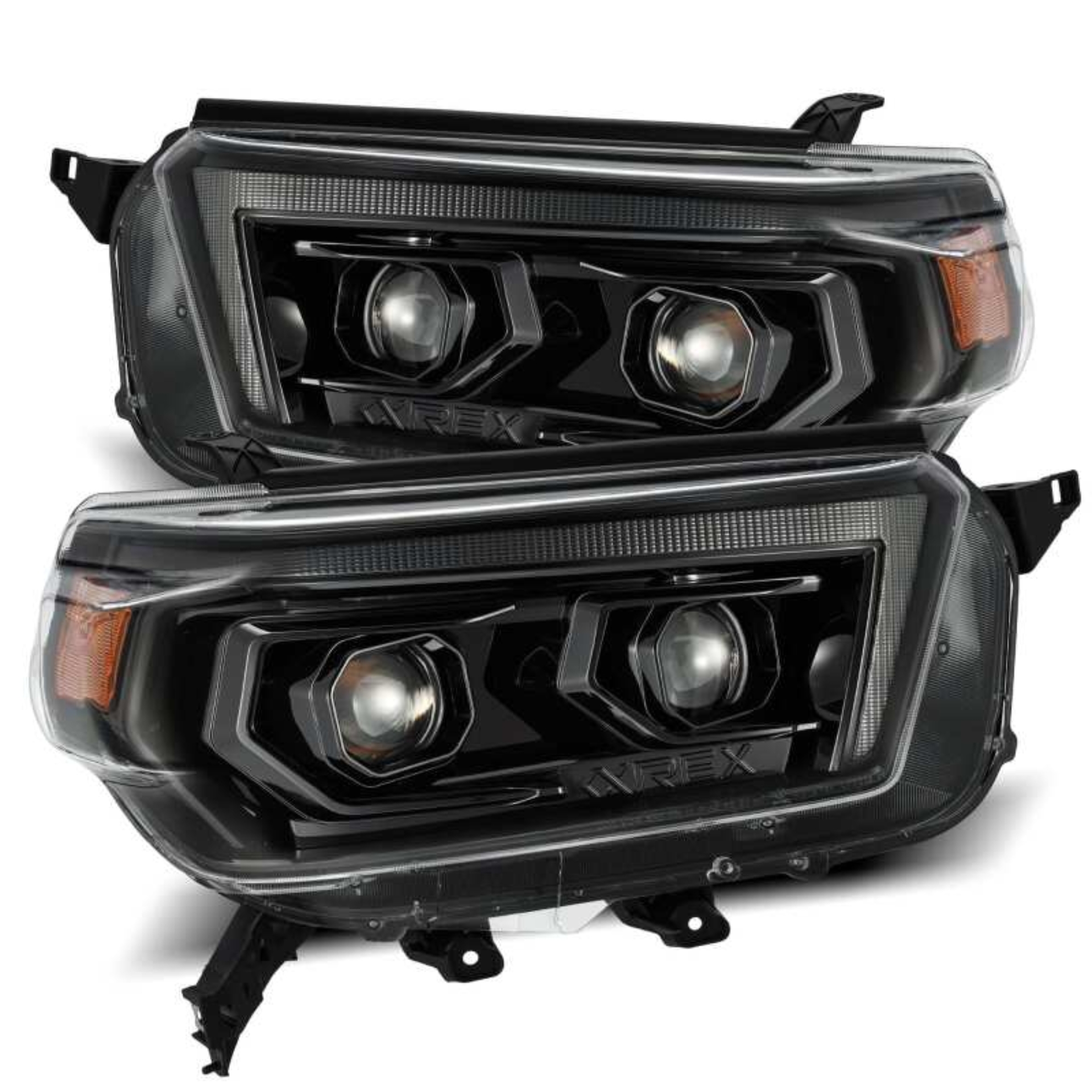 Picture of AlphaRex 10-13 Toyota 4Runner PRO-Series Proj Headlights Plank Style Alpha Blk w/Seq Signal/DRL