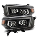 Picture of AlphaRex 10-13 Toyota 4Runner PRO-Series Projector Headlights Plank Style Black w/Seq Signal/DRL