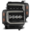 Picture of AlphaRex 14-18 GMC Sierra NOVA LED Proj Headlights Plank Style Black w/Activ Light/Seq Signal/DRL