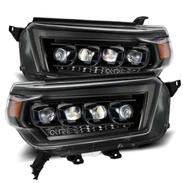 Picture of AlphaRex 10-13 Toyota 4Runner NOVA LED Proj Headlights Plank Style Alpha Black w/Seq Signal/DRL