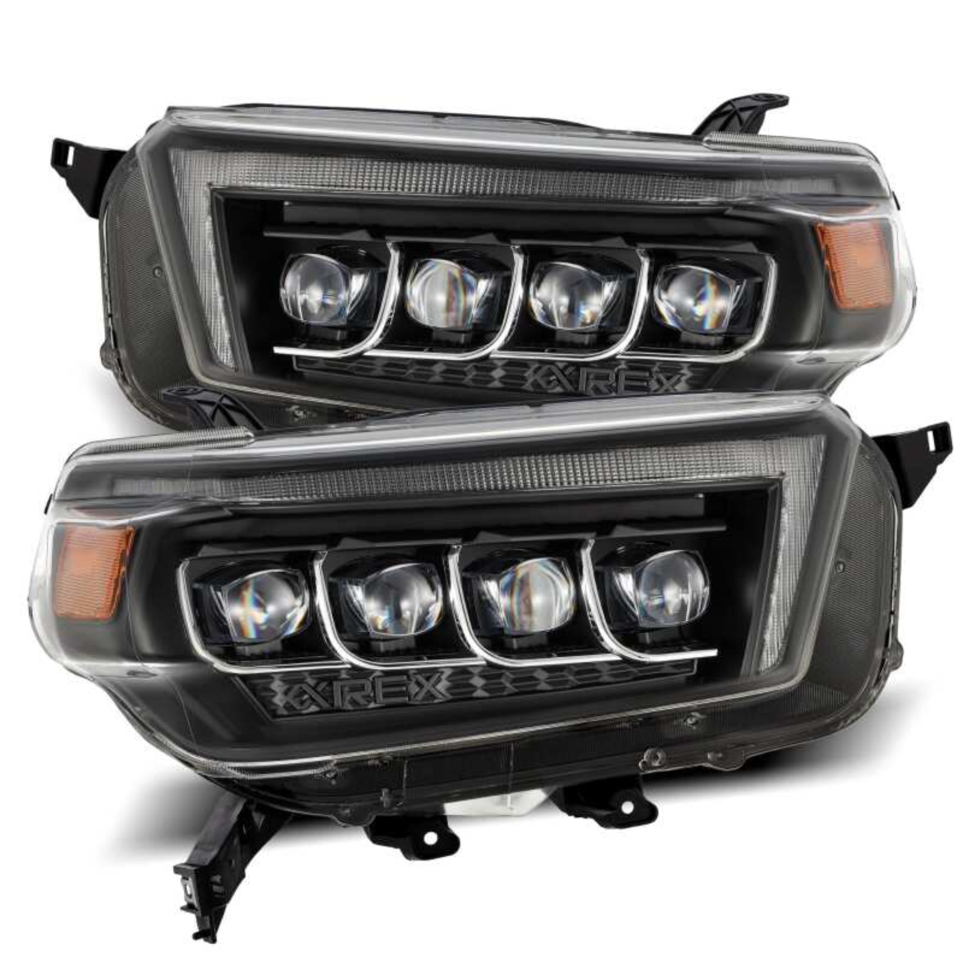 Picture of AlphaRex 10-13 Toyota 4Runner NOVA LED Projector Headlights Plank Style Black w/Seq Signal/DRL