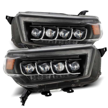 Picture of AlphaRex 10-13 Toyota 4Runner NOVA LED Projector Headlights Plank Style Black w/Seq Signal/DRL