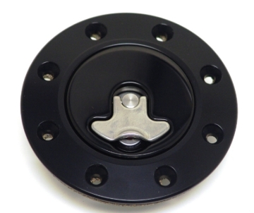 Picture of Ridetech 66-67 Chevy Nova Locking Gas Cap (Black Anodized)