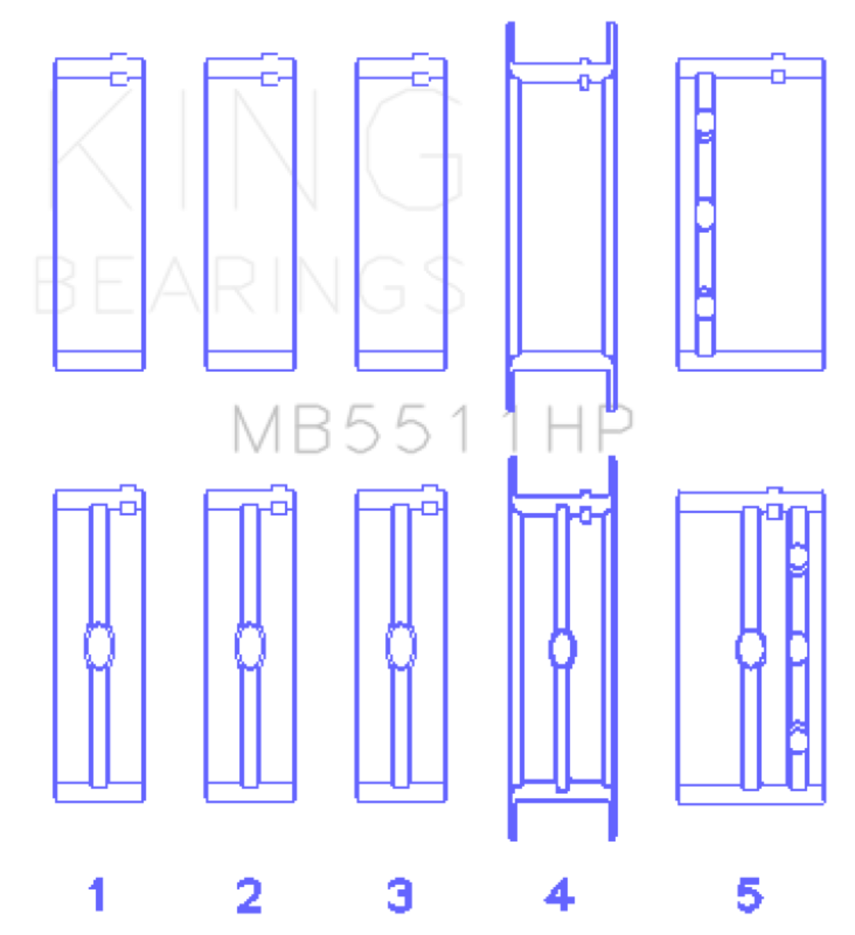 Picture of King Engine Bearings GM 326/350/389/400 w/ 3in Main (Size STD) Main Bearing Set