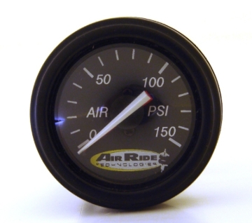 Picture of Ridetech Air Pressure Gauge Dual Needle Black Face 150psi w/ Fittings