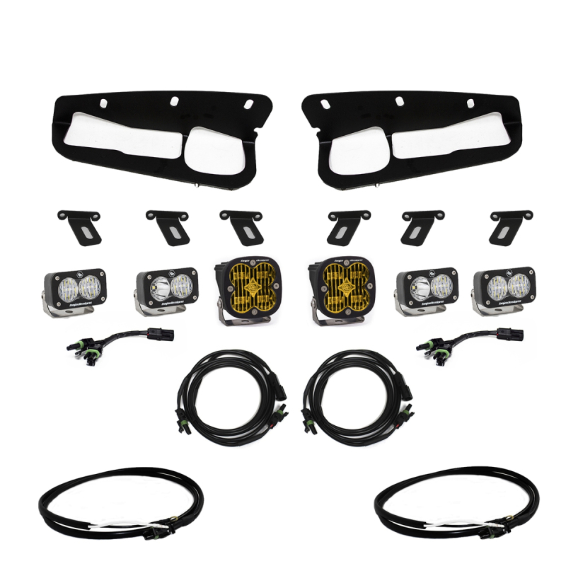 Picture of Baja Designs 2021+ Ford Bronco Amber SAE Fog Pocket Kit w/Upfitter