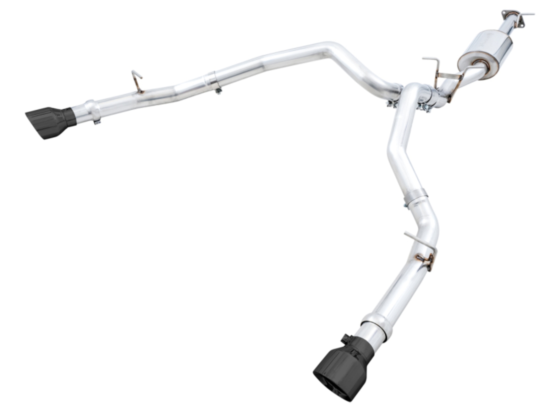 Picture of AWE Tuning 19-21 RAM 1500 5.7L (w/Cutouts) 0FG Dual Rear Exit Cat-Back Exhaust - Diamond Black Tips