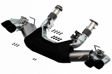 Picture of Borla 2020 Chevrolet Corvette C8 6.2L S-Type Exhaust System Dual Round Rolled A/C Black Chrome Tips