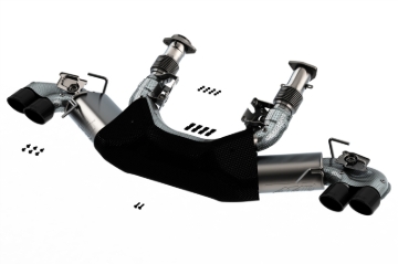 Picture of Borla 2020 Chevrolet Corvette C8 6.2 ATAK 3in Exhaust System Dual Round Rolled A/C Black Chrome Tips