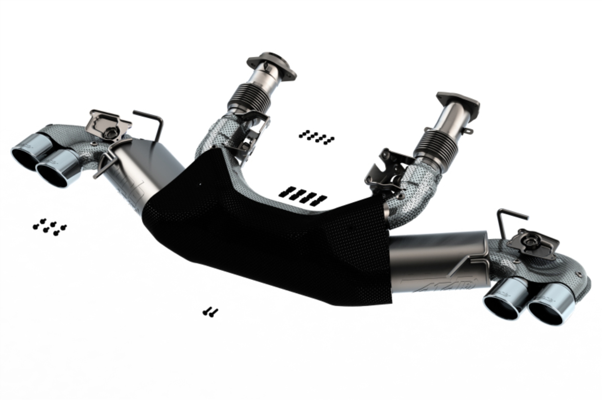 Picture of Borla 2020 Chevrolet Corvette C8 6.2L ATAK 3in Exhaust System Dual Round A/C Tips 4inx 4.75in