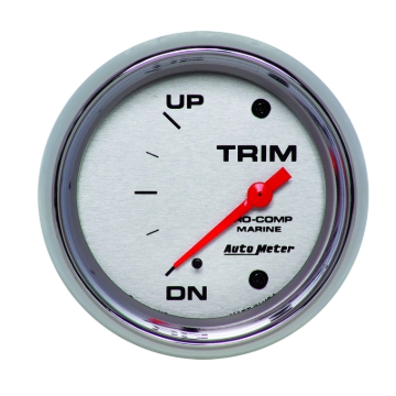 Picture of Autometer Marine Chrome Gauge 2-5/8in Electric Trim Level Gauge 0OHM Down - 90OHM Up