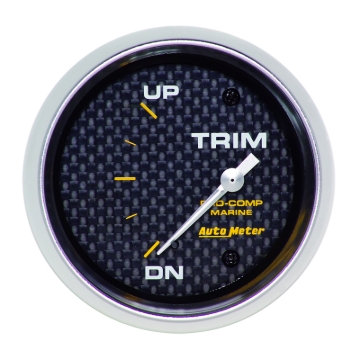 Picture of Autometer Marine Carbon Fiber Gauge 2-5/8in Electric Trim Level Gauge 0OHM Down - 90OHM Up