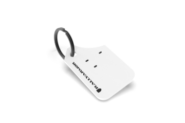 Picture of Rally Armor Mini UR Mud Flap Keychain - White w/ Black Logo