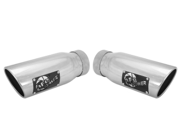 Picture of aFe MACHForce-XP 304 Stainless Steel Polished Exhaust Tip 3.5in x 4.5in Out x 12in L Clamp-On