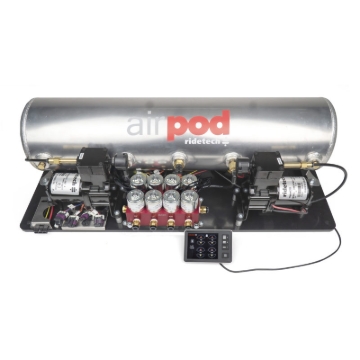 Picture of Ridetech RidePro E5 Air Ride Control System 5Gal Dual Compressor AirPod Hi-Flow Big Red 3/8in Valves