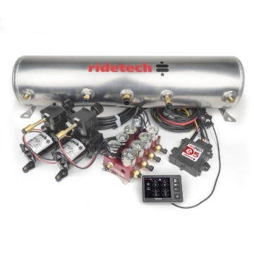 Picture of Ridetech RidePro E5 Air Ride Control System 5 Gal Dual Compressor High Flow Big Red 3/8in Valves