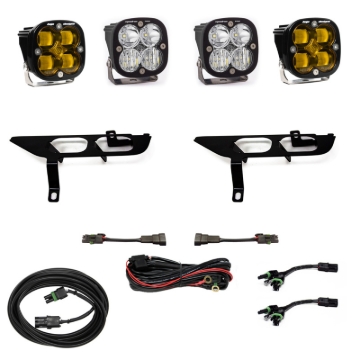 Picture of Baja Designs 2021+ Ford F150 Fog Pocket Kit SAE Amber Squadron Pro DC