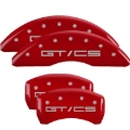 Picture of MGP 4 Caliper Covers Engraved 15-21 Ford Mustang GT/CS Front & Rear MGP Red finish silver ch