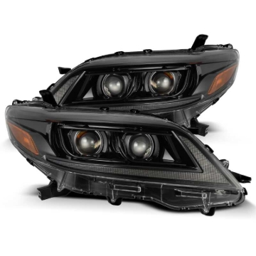Picture of AlphaRex 11-21 Toyota Sienna LUXX LED Proj Headlights Plank Style Alpha Black w/Seq Signal/DRL