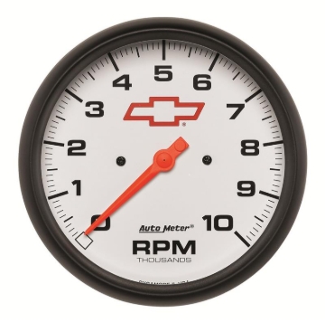 Picture of Autometer GM Bowtie White 5in 10000 RPM In-Dash Electronic Tachometer