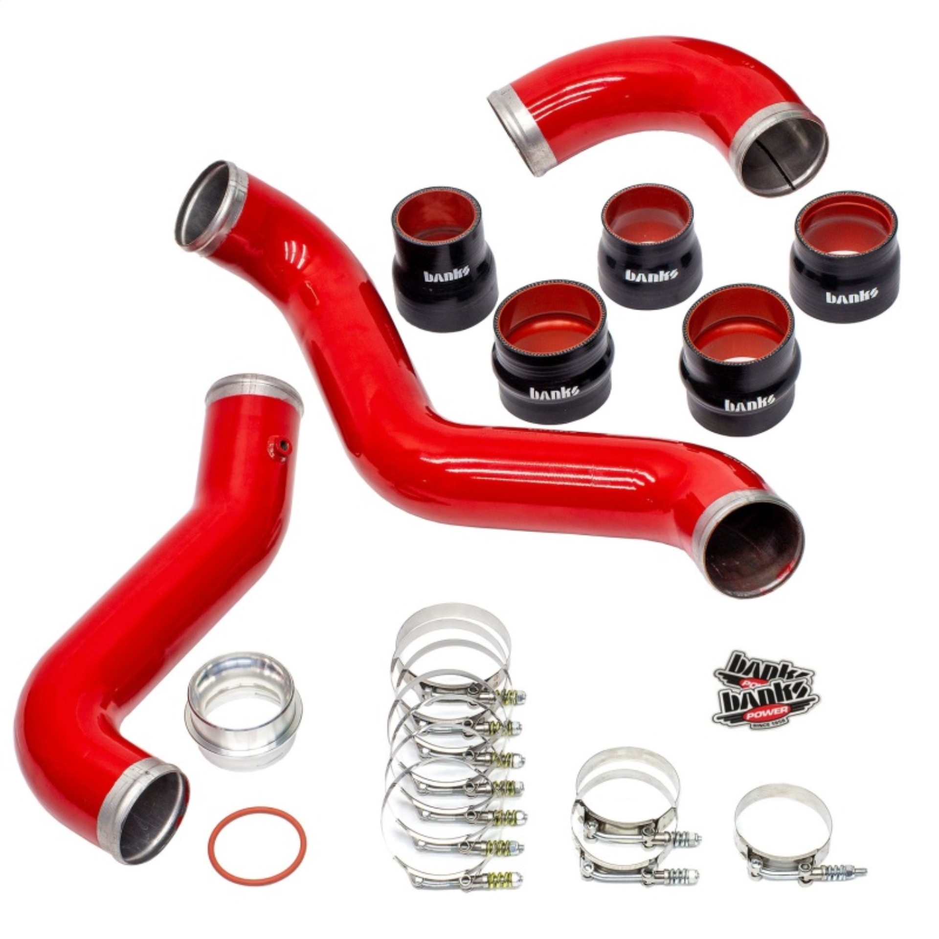 Picture of Banks Power 17-19 Chevy/GMC 2500HD/3500HD Diesel 6.6L Boost Tube Upgrade Kit - Red