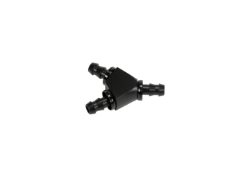 Picture of Fleece Performance Universal 3/8in Aluminum Y Barbed Fitting (For -6 Pushlock Hose) - Black Anodized