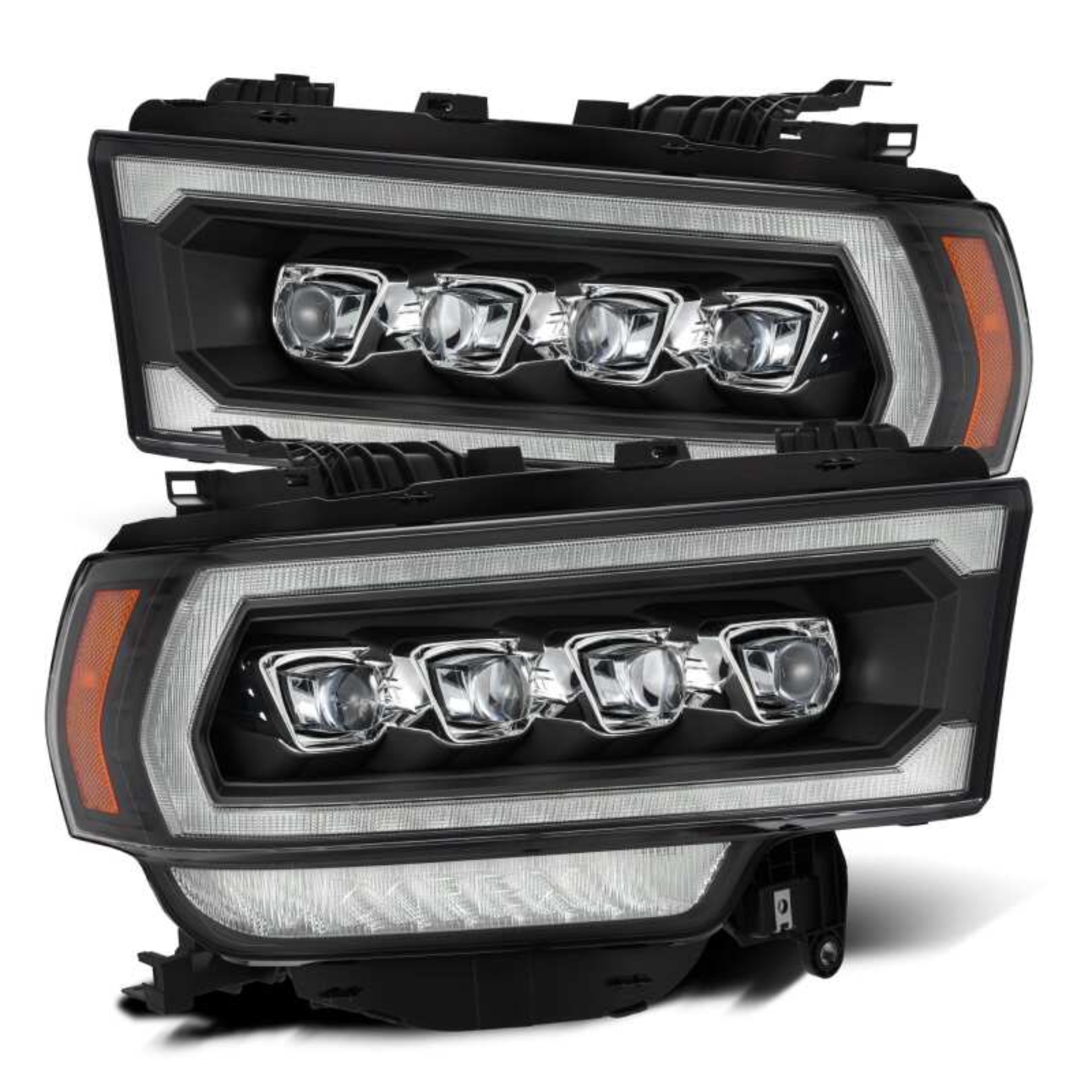 Picture of AlphaRex 19-21 Ram 2500 NOVA LED Proj Headlights Plank Style Black w/Activ Light/Seq Signal/DRL