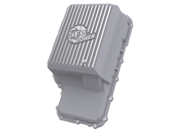 Picture of aFe 20-21 Ford Truck w/ 10R140 Transmission Pan Raw POWER Street Series w/ Machined Fins
