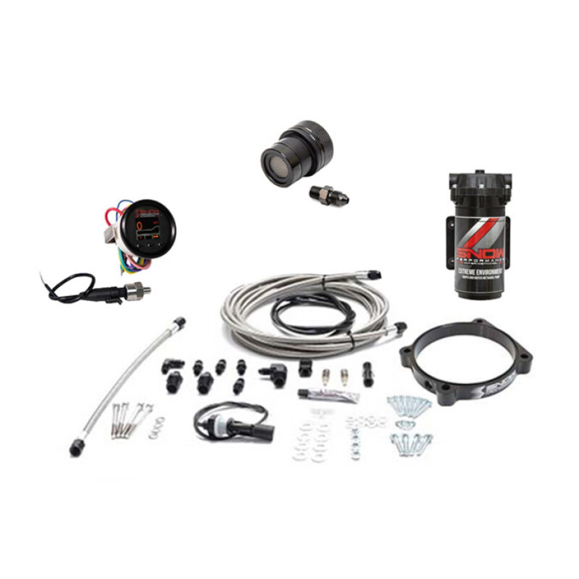 Picture of Snow Performance Stg 2 Boost Cooler 105mm Hellcat Water Injection Kit (SS Braided Line) w/o Tank