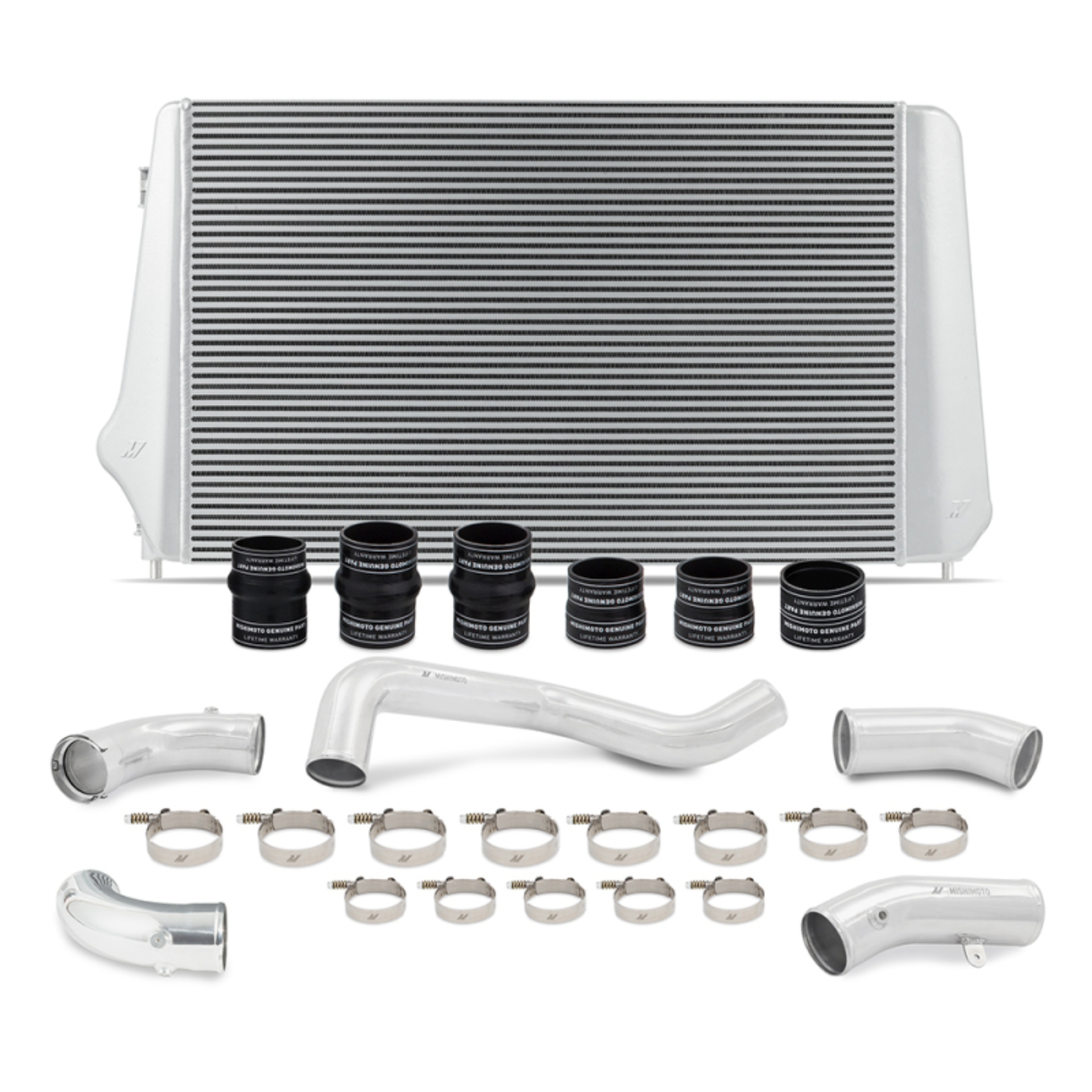 Picture of Mishimoto 17-19 GM L5P Duramax Intercooler Kit - Silver w/ Polished Pipes