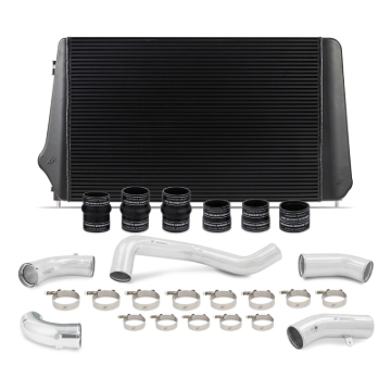 Picture of Mishimoto 17-19 GM L5P Duramax Intercooler Kit - Black w/ Polished Pipes