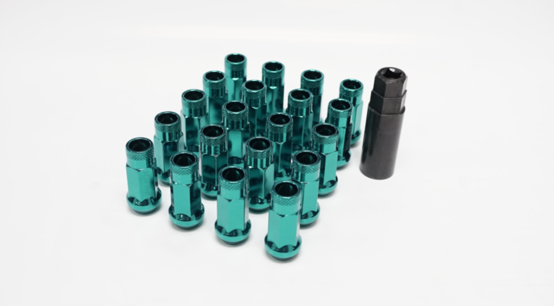 Picture of Wheel Mate Muteki SR48 Open End Lug Nuts - Green Blue 12x1.50 48mm