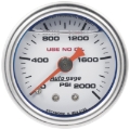 Picture of Autometer AutoGage 1.5in Liquid Filled Mechanical 0-2000 PSI Fuel Pressure Gauge - White