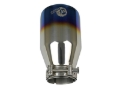 Picture of aFe Mach Force XP 304 Stainless Steel Clamp-On Exhaust Tip 2.5in Inlet / 4in Outlet - Blue Flame