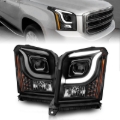 Picture of ANZO 15-17 GMC Yukon/Yukon XL Projector Headlights Black Housing/Clear Lens (w/ Light Bars)